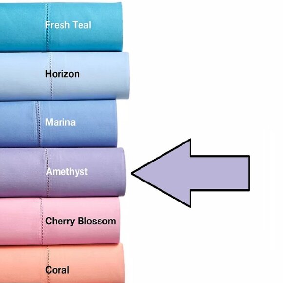 new 4piece AMETHYST PURPLE Charter Club 550 TC 100% Supima Cotton FULL Sheet Set - Picture 8 of 11